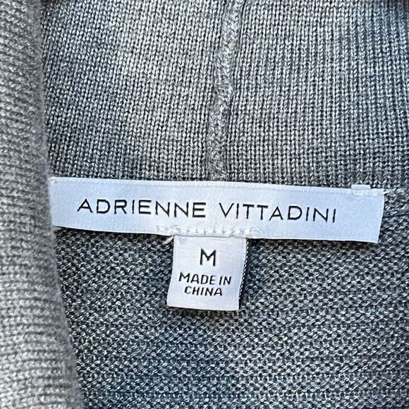 Adrienne Vittadini Tunic Sweater Women Size M Heather Gray Cowl Neck Long Sleeve - Picture 2 of 12